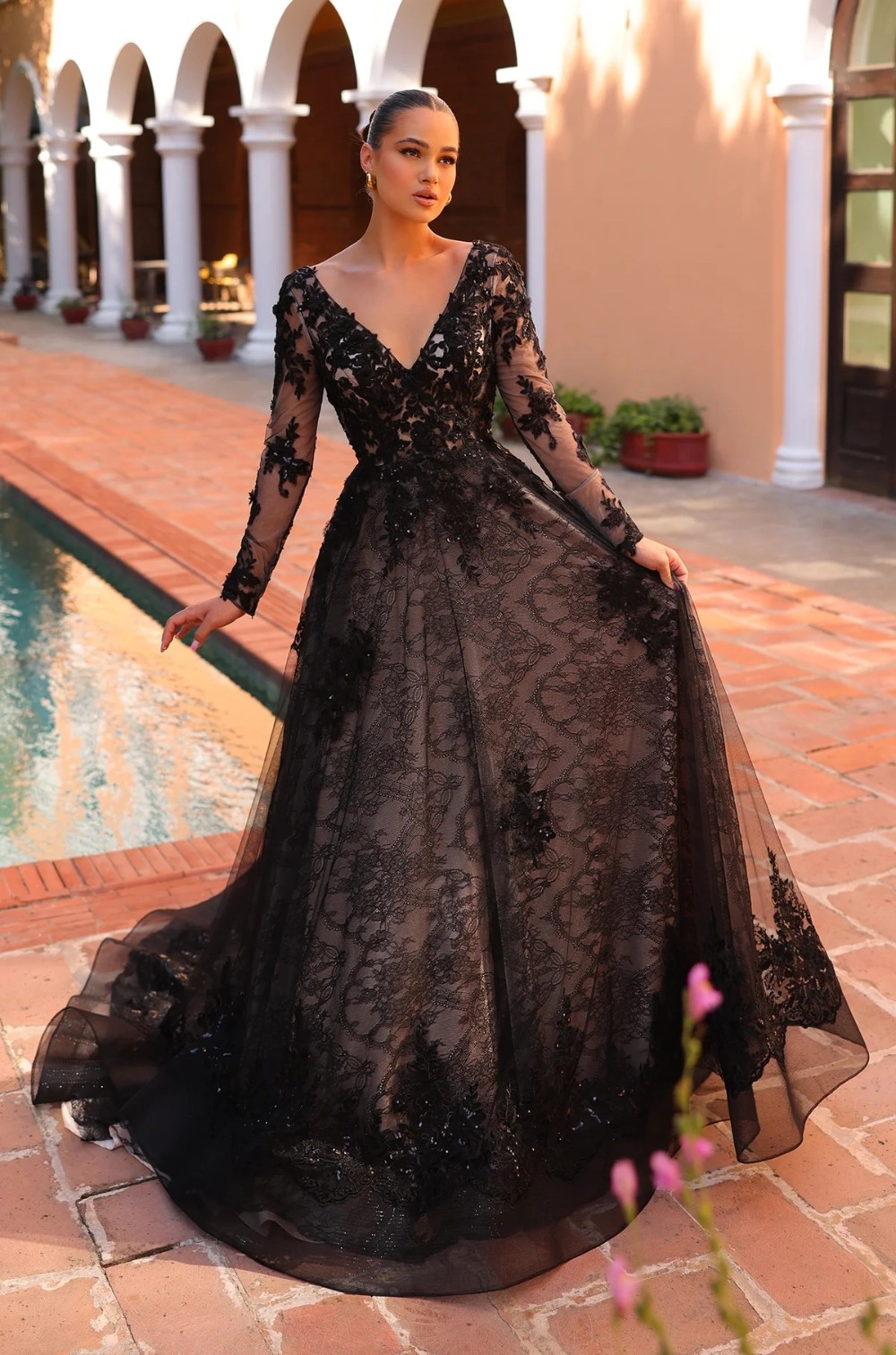 Model wearing a dress by Amarra