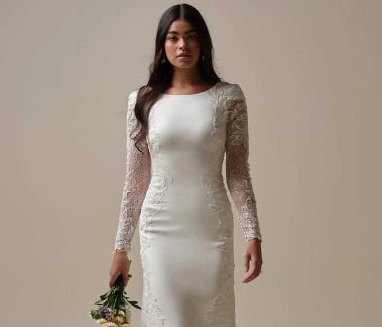 Model wearing a gown by Maggie Sottero